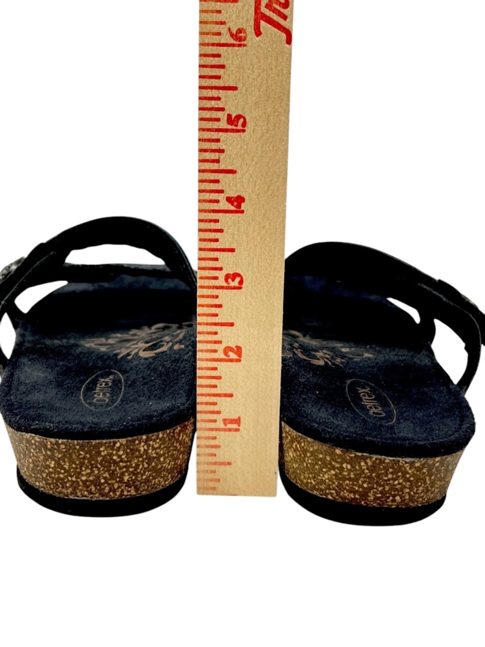 Women's Aetrex Janey Braided Slide Black Leather Slip On Sandal size 8 - Picture 9 of 13